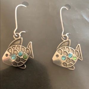 Silver fish earrings